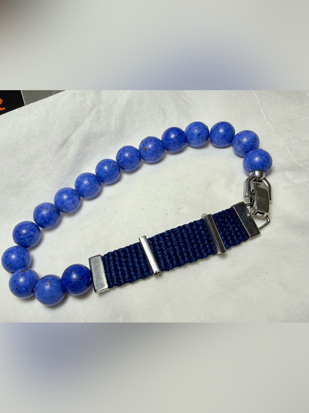KEEP Collective Blue Bead Bracelet with Navy Strap